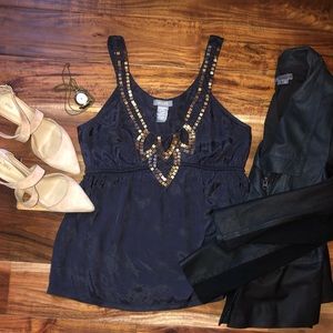 Embellished Navy Top ⚜️HOST PICK⚜️